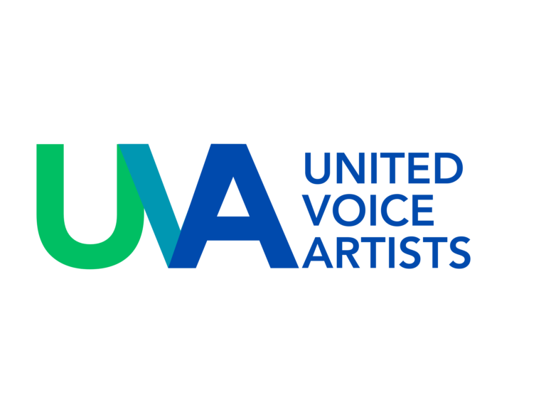 United Voice Artists Logo in Green and Blue